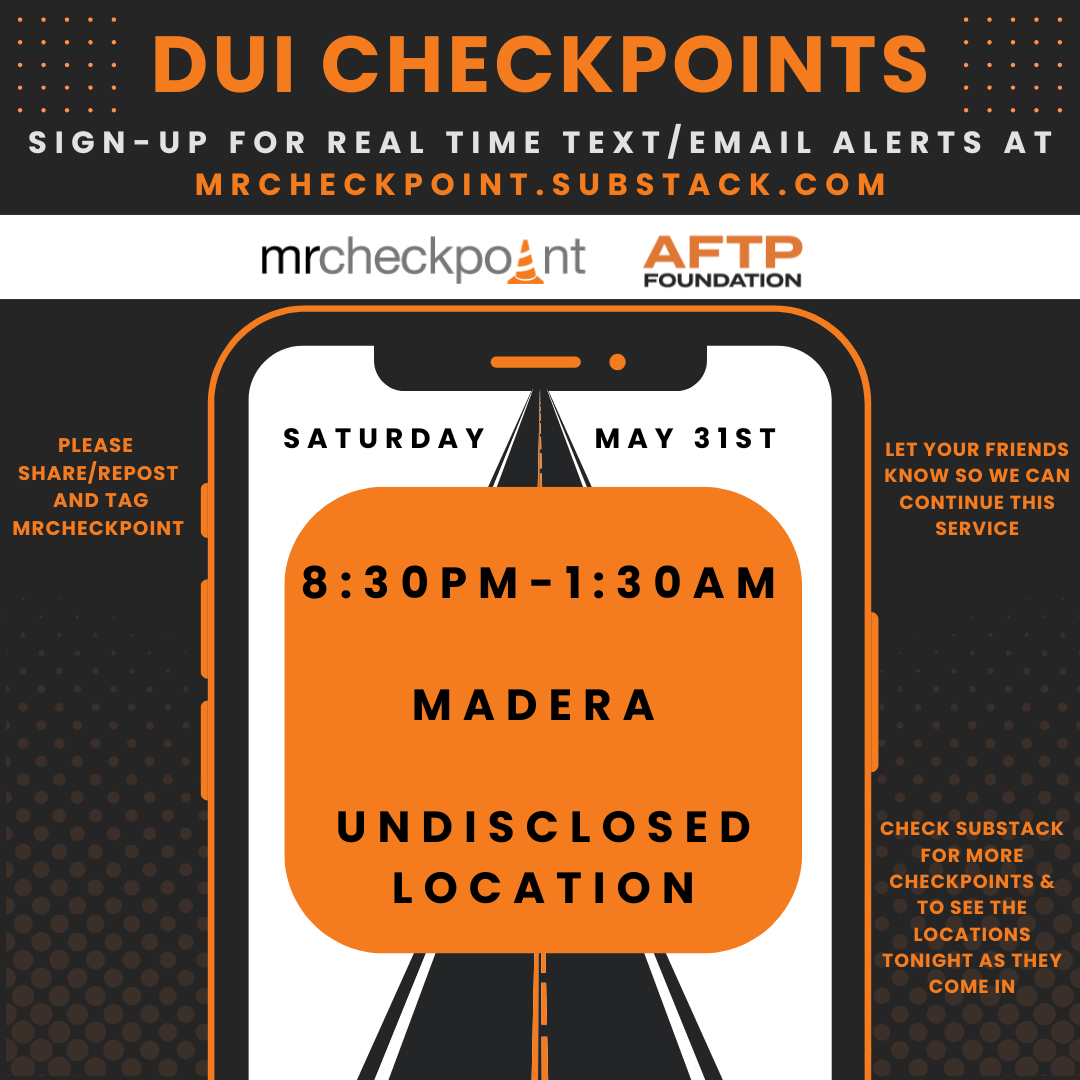 dui checkpoints saturday may 31st 2025